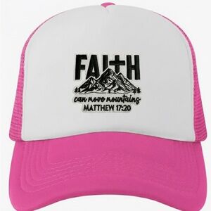 Faith move moutains trucker hat